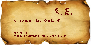 Krizmanits Rudolf névjegykártya