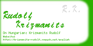 rudolf krizmanits business card